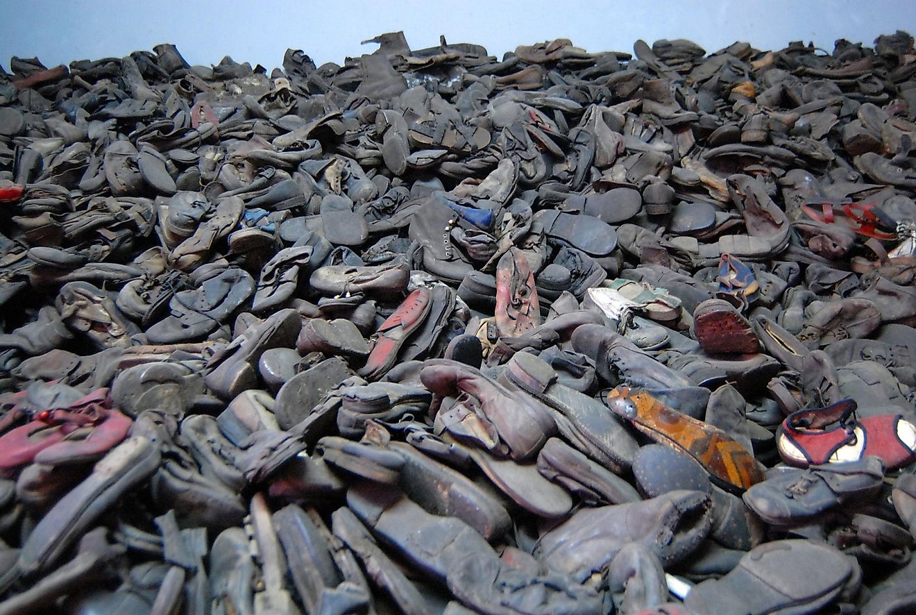 The shoes from the people who were killed in Auschwitz. Image credit: Robert Hoetink/Shutterstock.com