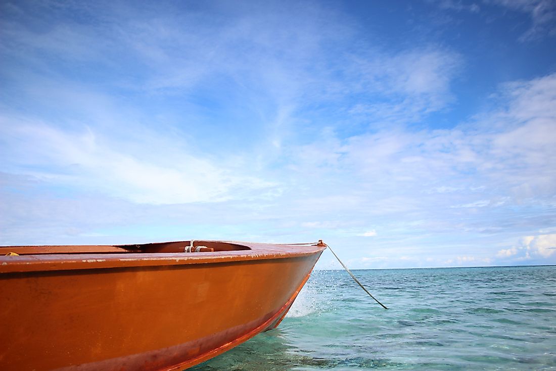 A fishing boat in Tuvalu. 