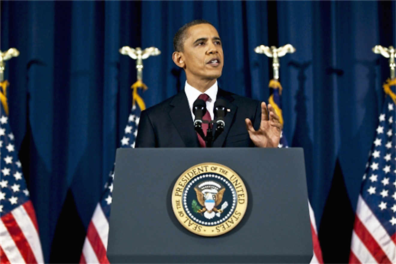 President Barack Obama delivers an address at the National Defense University in Washington, D.C., March 28, 2011. Image credit: www.af.mil