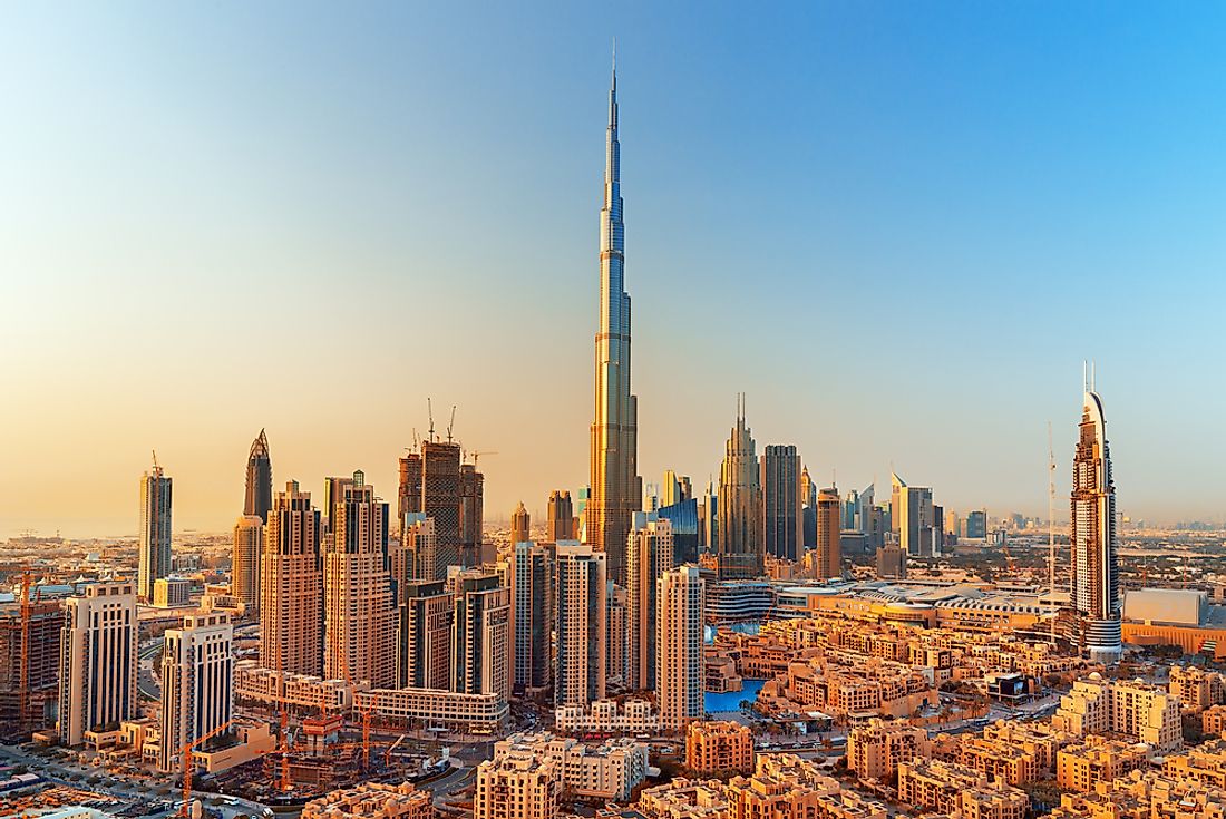 The Burj Khalifa in the United Arab Emirates is the tallest building in the world.  Editorial credit: RastoS / Shutterstock.com