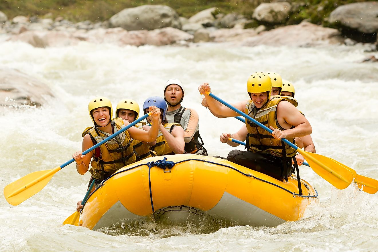 White water rafting is an extreme adventure sport that attracts many to America's raging whitewaters. Image credit: Ammit Jack/Shutterstock.com