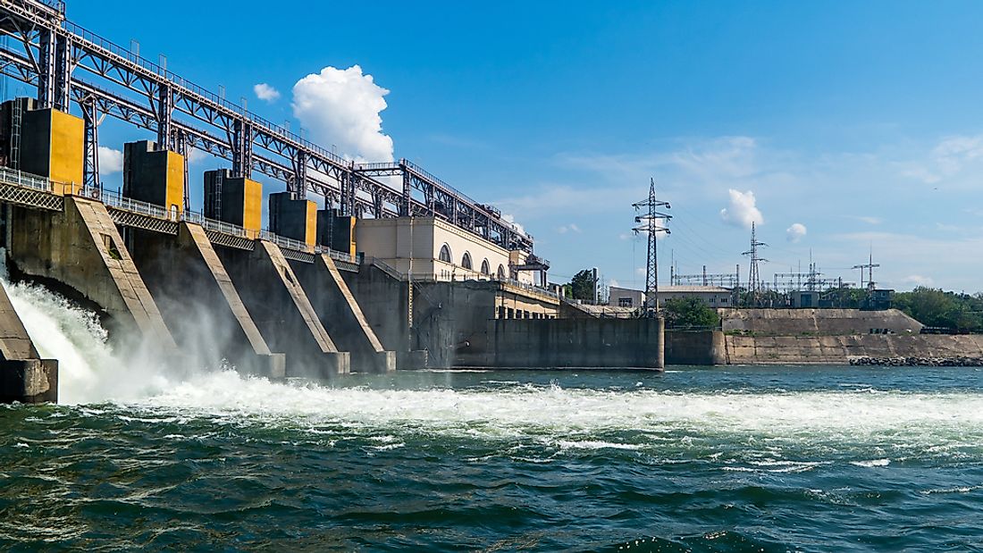 A hydroelectric power plant. 
