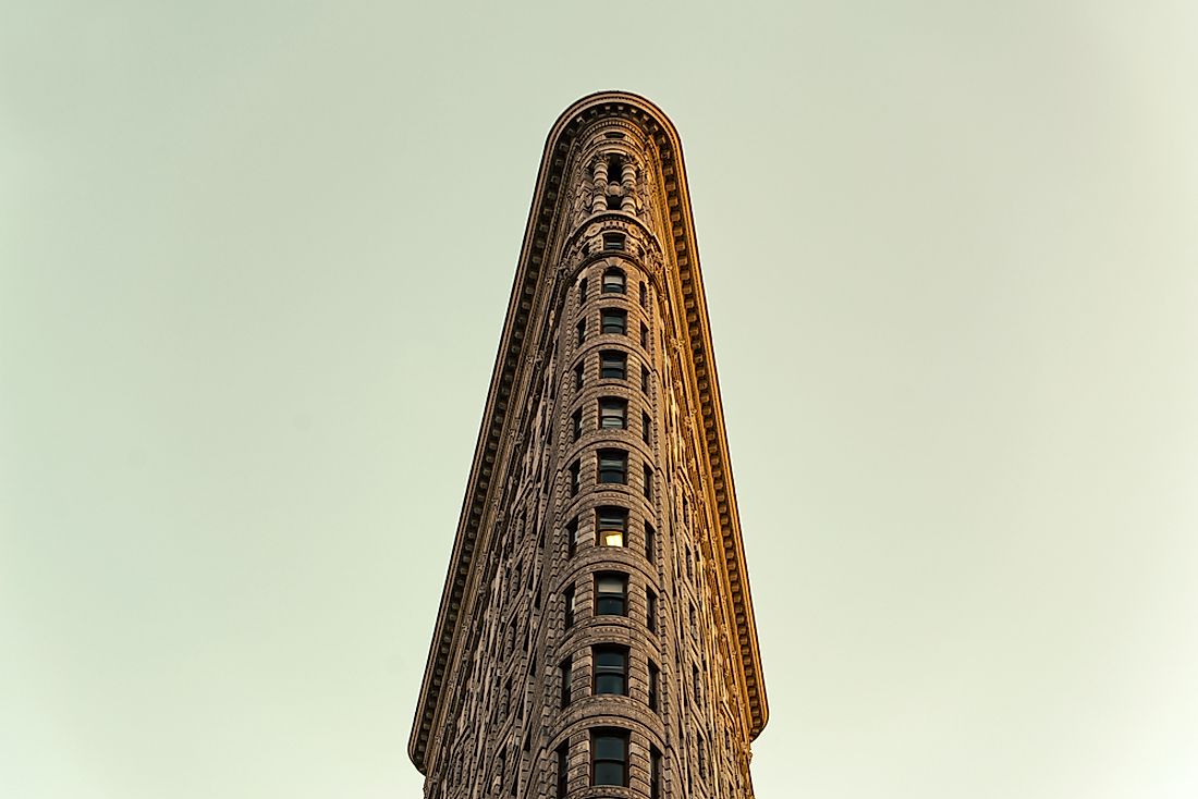 The flat iron building is one of the most famous examples of New York's early skyscrapers. 
