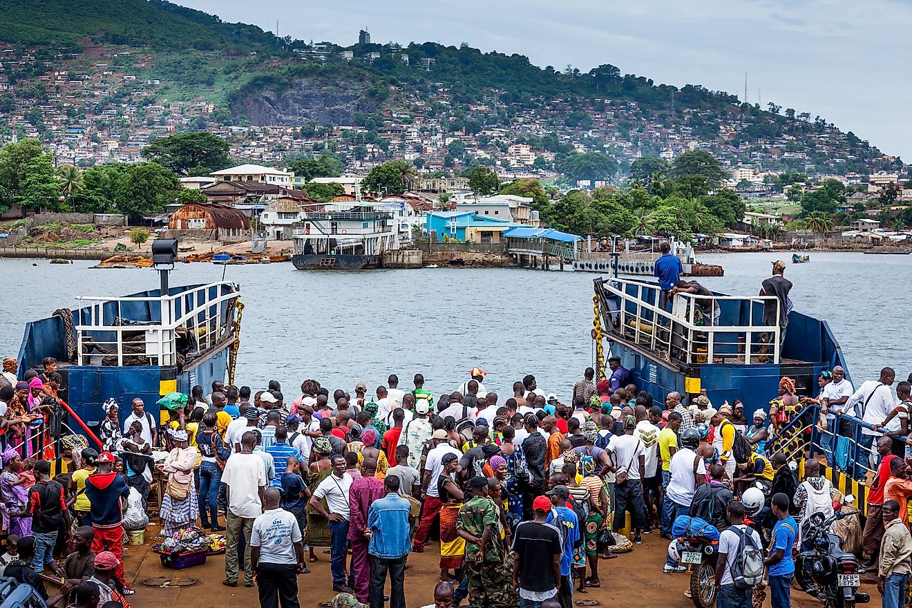Ferry to Freetown port of Sierra Leone. Image credit: robertonencini / Shutterstock.com