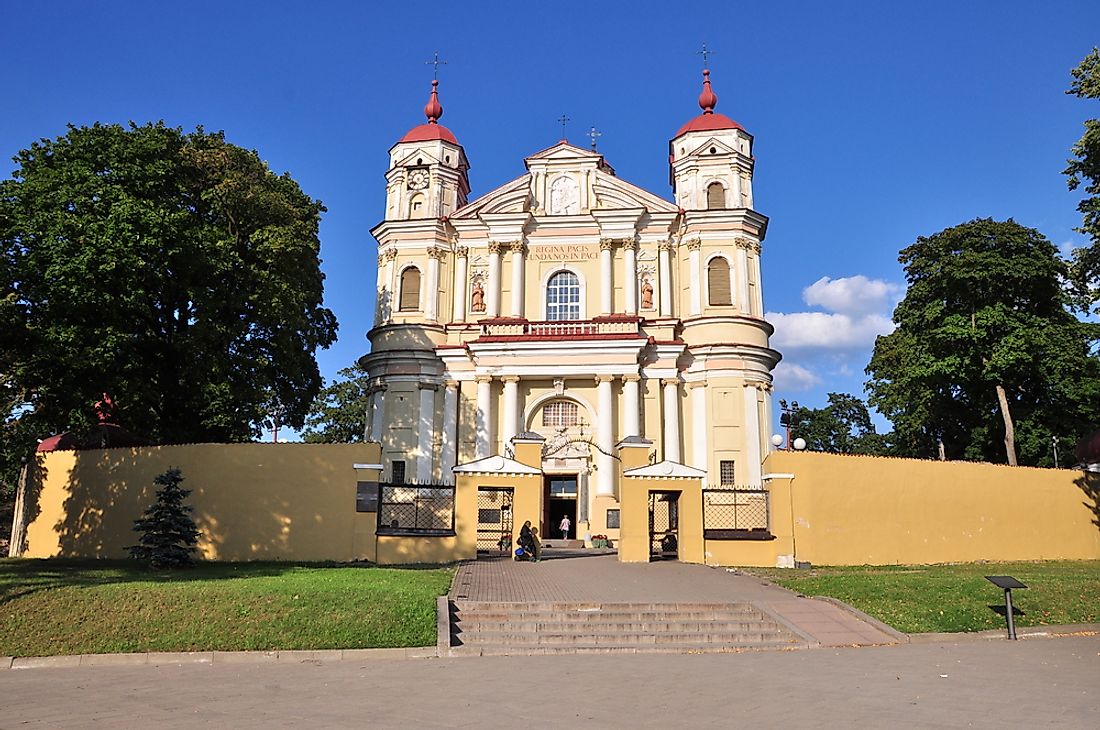 St. Peter and St. Paul's Church in Vilnius, Lithuania. 