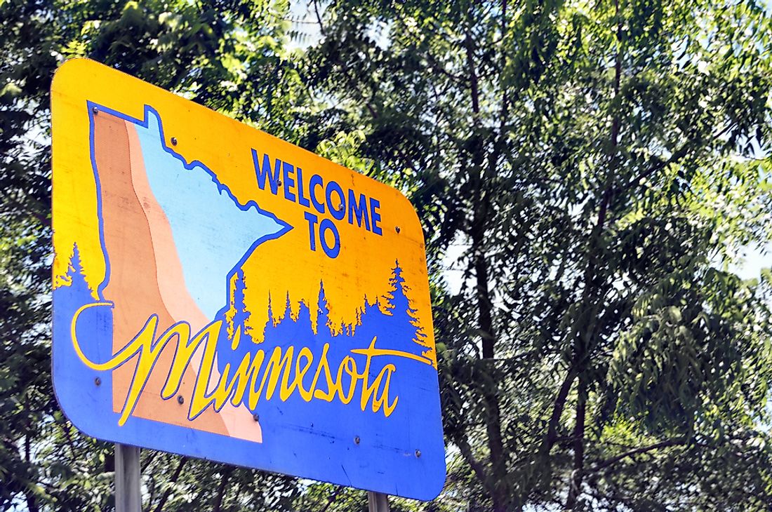 "Welcome to Minnesota" sign. 