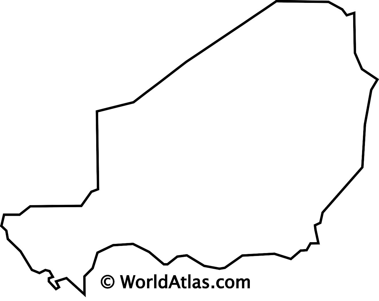 Blank Outline Map of Niger