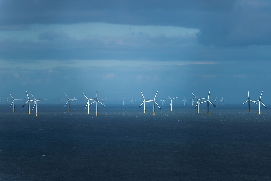 Offshore wind farm in the Irish Sea.
