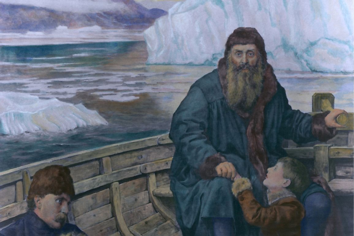 Henry Hudson and his son, banished to their icy fates by mutineers.
