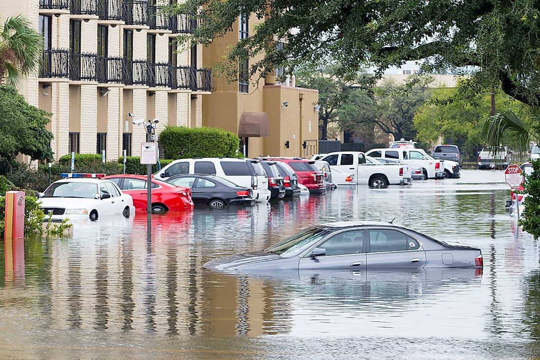 Flooded street in Houston, Texas. Editorial credit: michelmond / Shutterstock.com