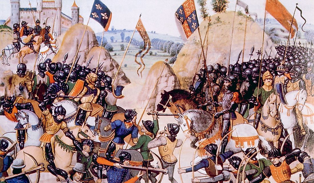 Image depicting the Battle of Crecy (1346) of the Hundred Years' War.