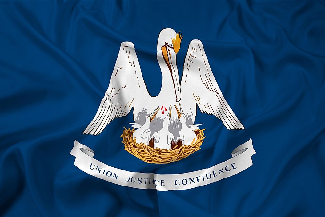 The state flag of Louisiana.