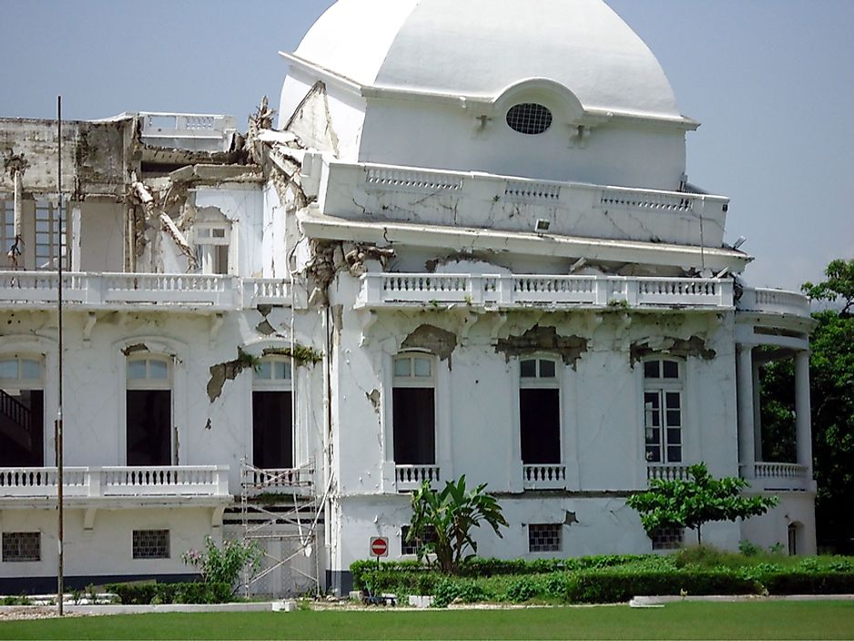 The Haitian National Palace in Port-au-Prince was damaged by an earthquake in 2010.