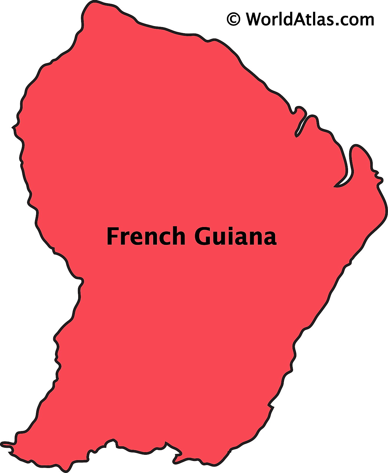 Outline Map of French Guiana