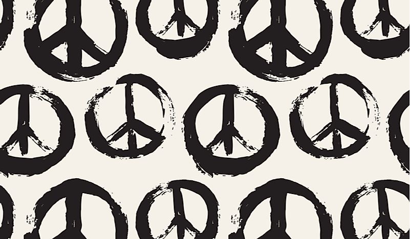 The peace sign is one of the many symbols of the counterculture movement of the 1960s. 