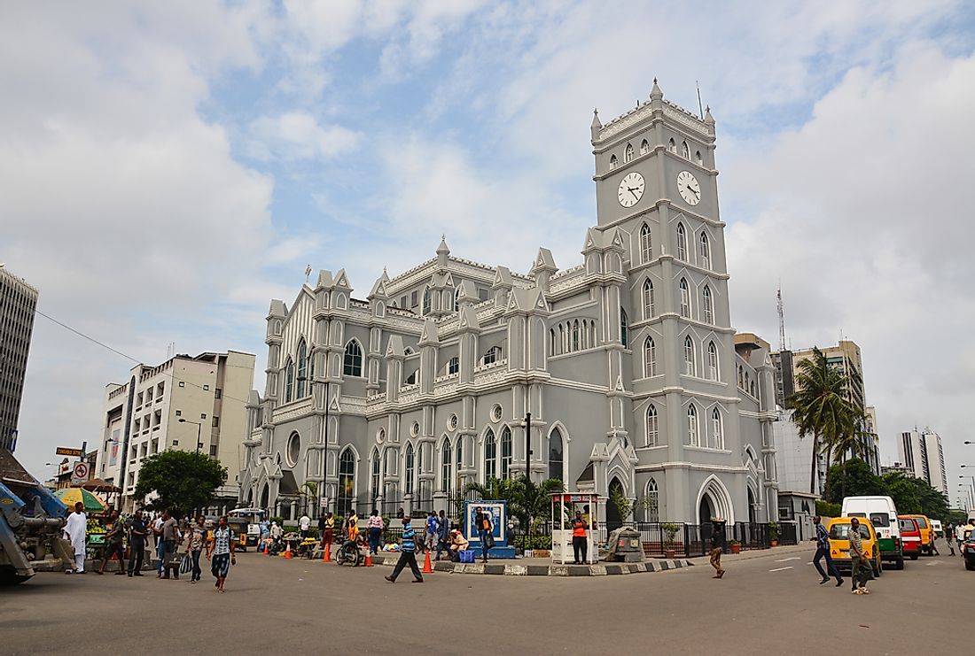 A cathedral in Lagos, Nigeria. Editorial credit: ariyo olasunkanmi / Shutterstock.com. 