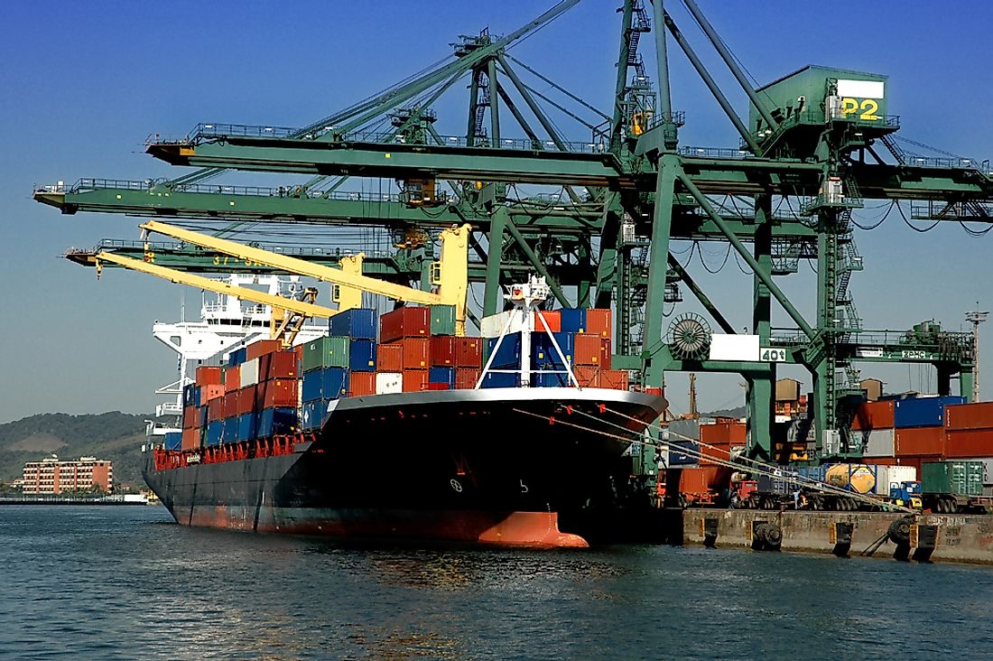 The port of Santos moves 119 million tons of cargo annually.
