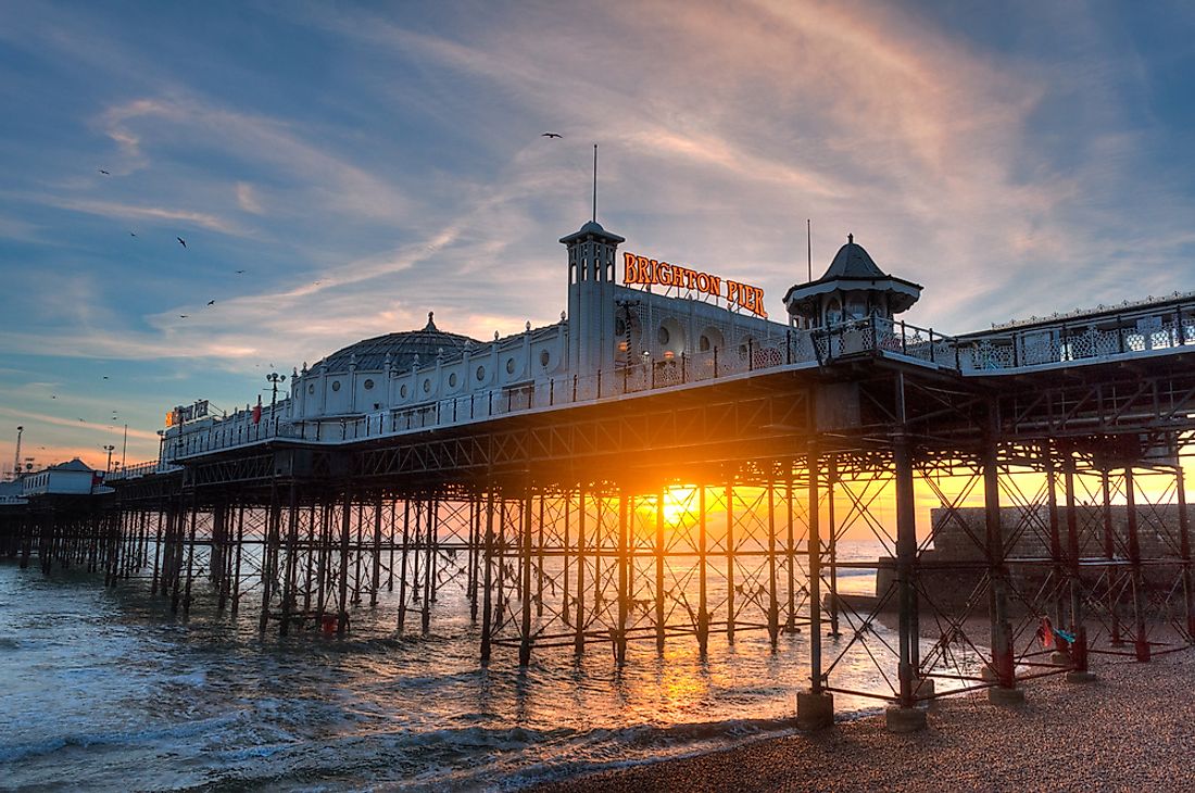 The Brighton Pier in England. 