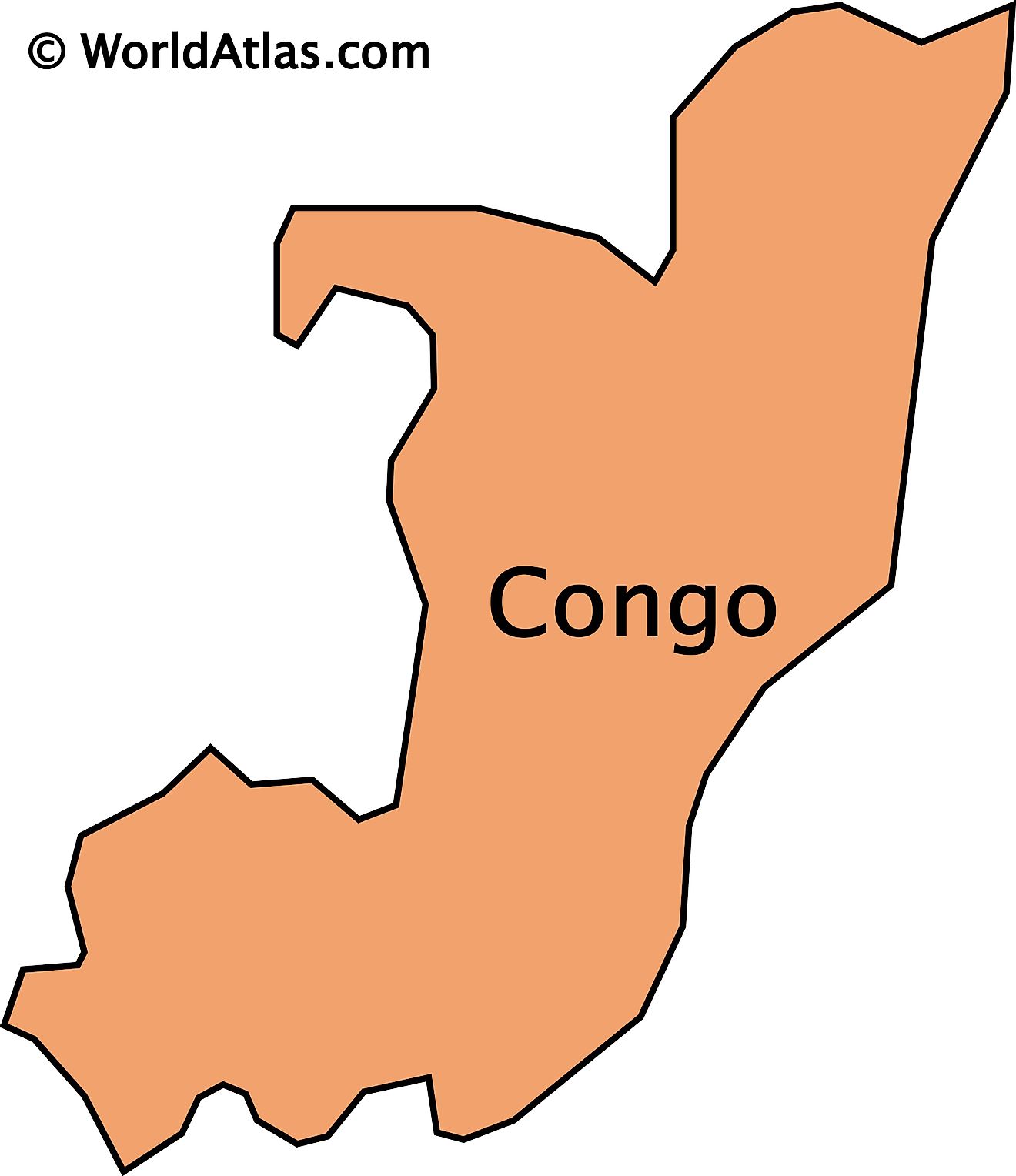 Outline map of Congo