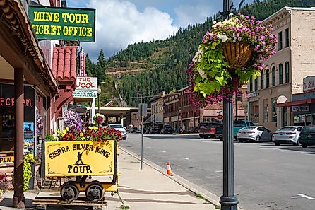A picturesque main street in the historic mining town of Wallace, Idaho, USA. Editorial credit: Kirk Fisher / Shutterstock.com