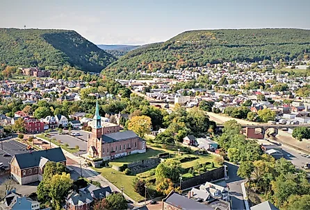 Overlooking downtown Cumberland, Maryland.