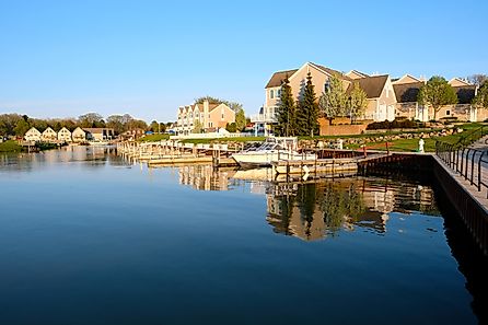 Marina on Lake Huron at Port Austin, Michigan.