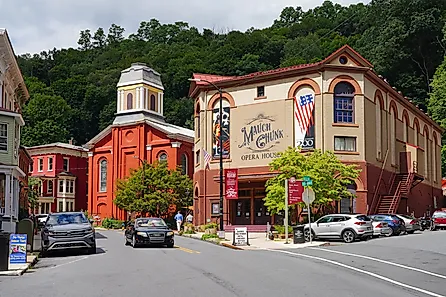 View of the landmark Mauch Chunk Opera House in Jim Thorpe, Pennsylvania. Image credit: EQRoy / Shutterstock.com.