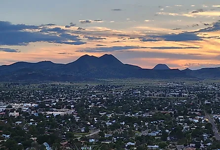 Twin Sisters Mountains in Alpine, Texas at sunset.
