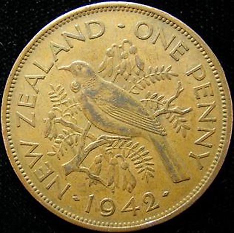 Reverse of the former New Zealand penny coin