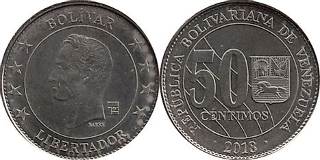  Venezuelan bolívar (bolívar soberano) 50 centimos Coin