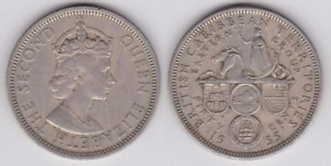 British West Indies dollar 50 cents Coin
