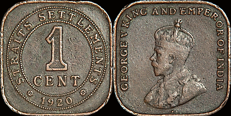  One Straits one cent coin from 1920. Image credit: Djfly/Wikimedia.org