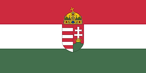 Flag of the Kingdom of Hungary from 1896 to 1915.