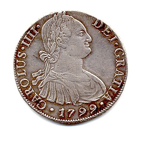 1799 Spanish Carlos III real (obverse). Image credit: Chris Light/Wikipedia.org