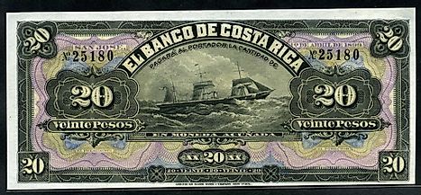 Costa-Rica 20 Pesos banknote of 1899