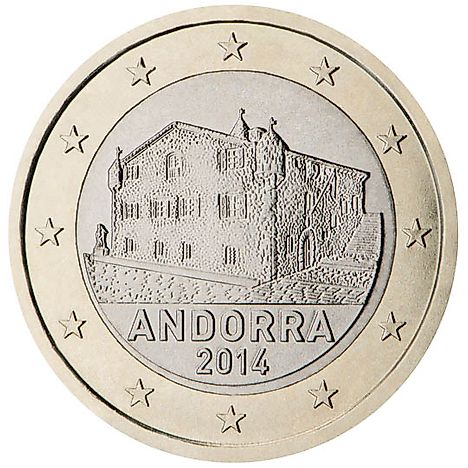 The Andorra €1 coin features Casa de la Vall which was the seat of parliament.