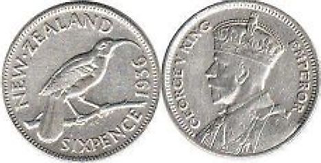 New Zealand 6 pence Coin