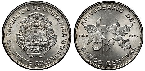 Costa-Rican coin 20 colones 1975