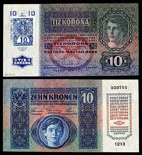 Republic of Czechoslovakia, 10 koruna, 1919 Provisional issue