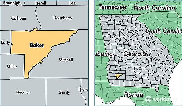 location of Baker county on a map