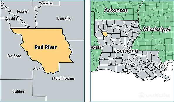 location of Red River county on a map