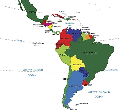 Map Of Countries In Latin America 11