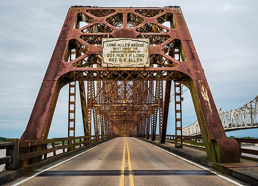The historic Huey P. Long Bridge, Morgan City, Louisiana.