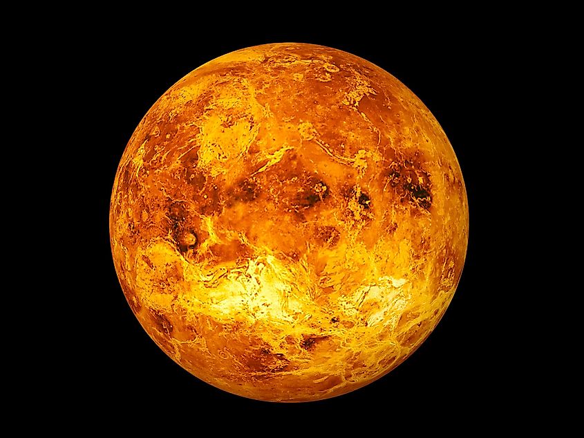 Venus experiences extremely high temperature due to its thick atmosphere.