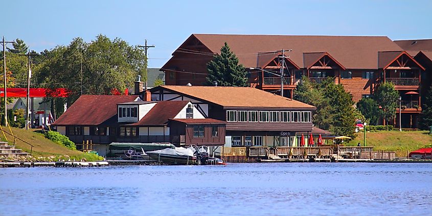 Lakeside boat house in Minocqua, Wisconsin.