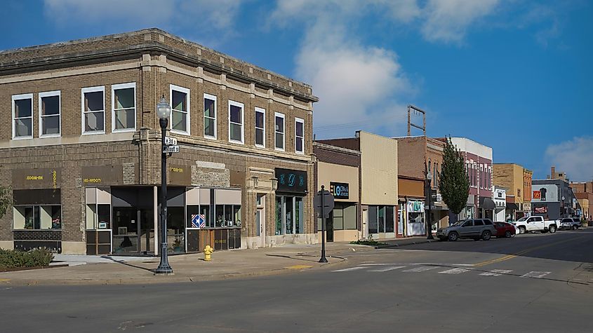 Buildings in the historic downtown area of Yankton, South Dakota.