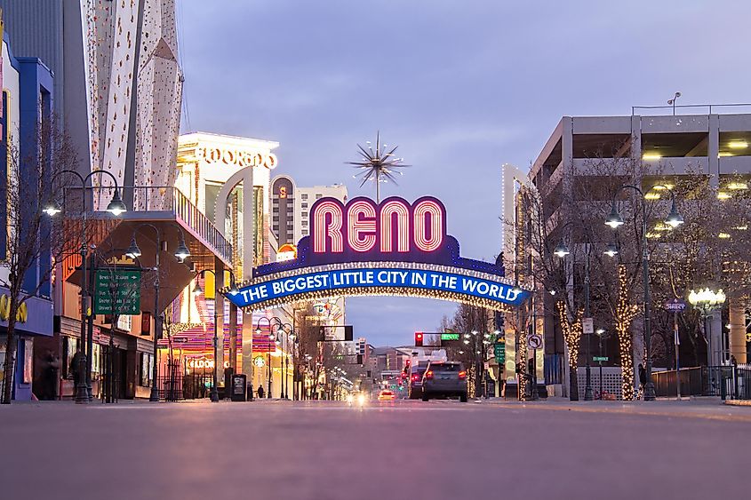 The famous Reno Arch in Reno.