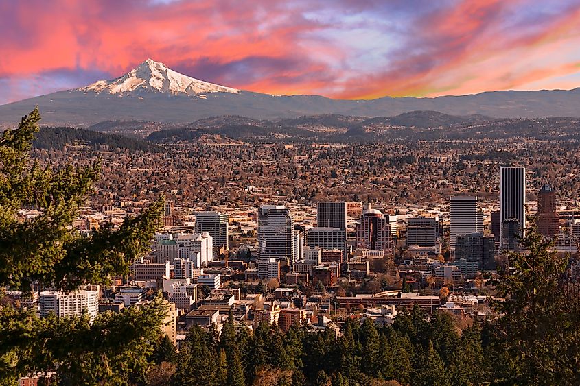 Mount Hood seen from Portland, Oregon