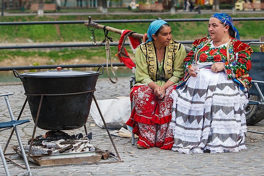 Women celebrating International Day of the Gypsy in Ukraine