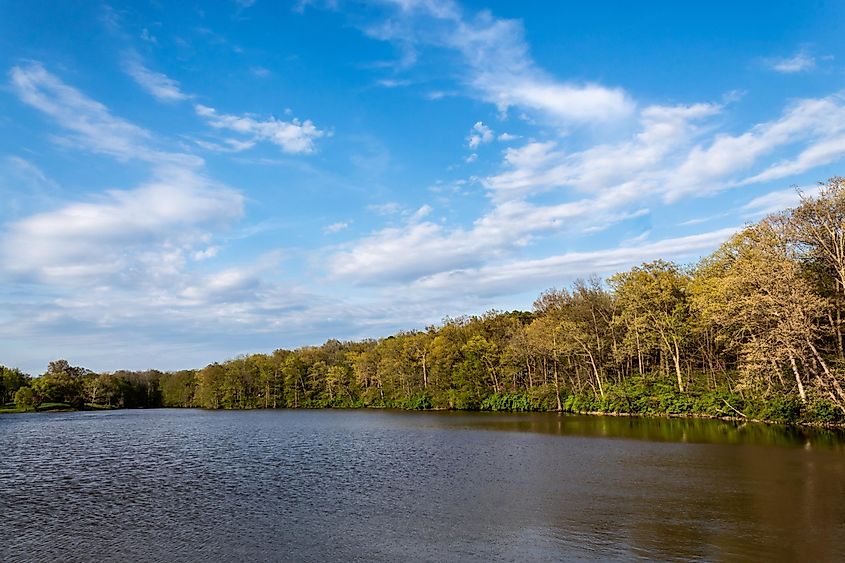 View of Patriot's Park Lake in Greenville, Illinois.